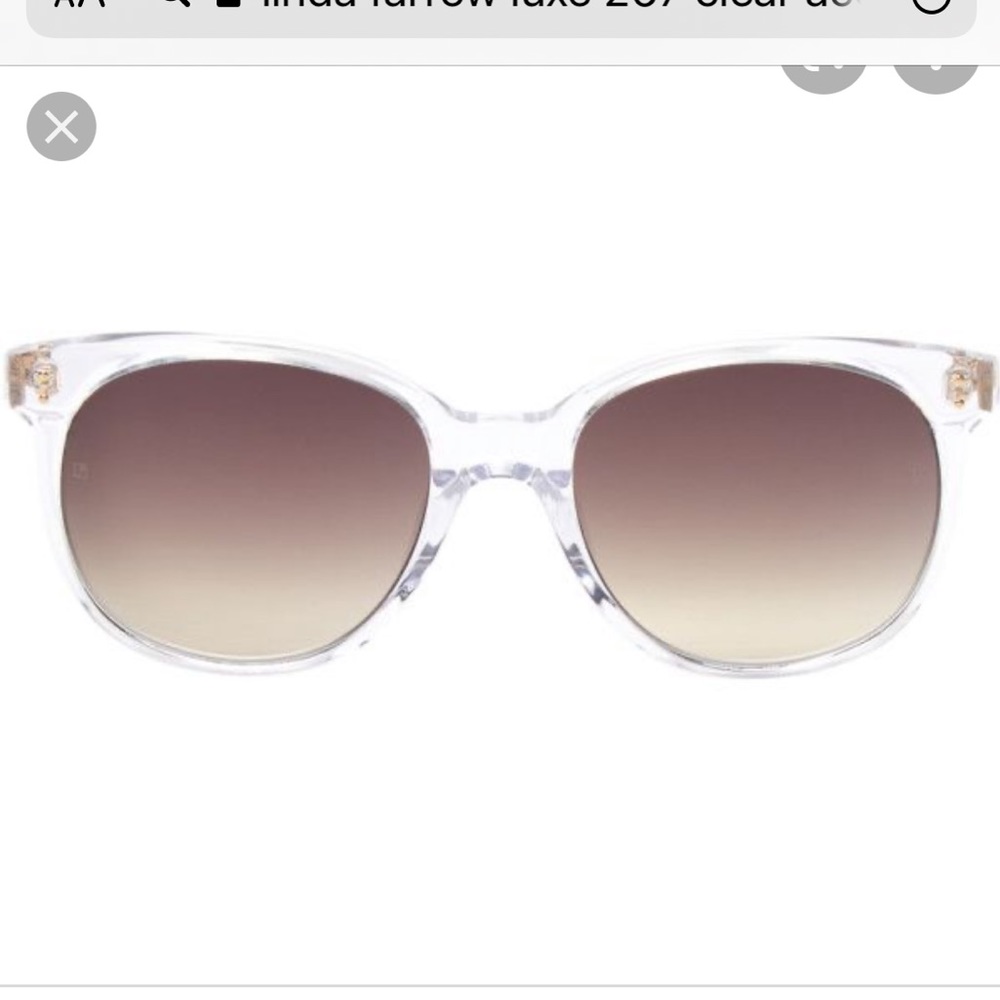 Linda Farrow Luxe Clear Acetate Oval Sunglasses